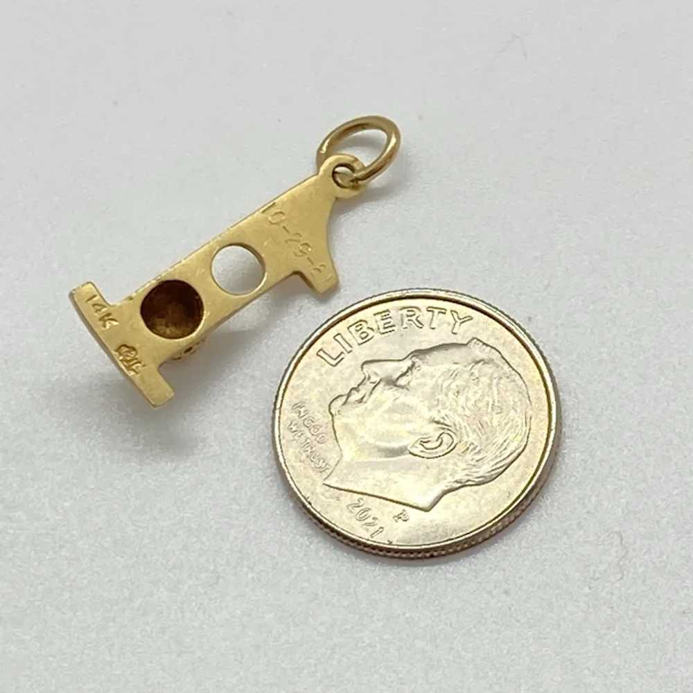 GOLF Hole in One Vintage Charm 14K Gold Three-Dim… - image 2