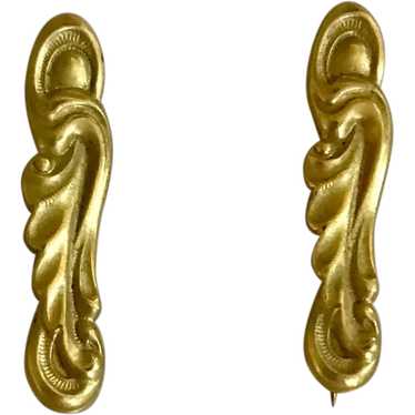 A Pair of 24K Gold Plate Art Nouveau Lingerie Pins