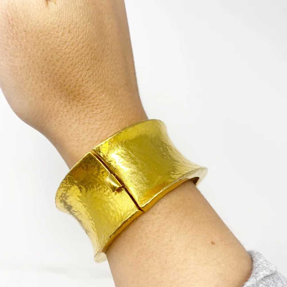 672 vintage Jose & Maria Barrera Gold Cuff Bracel… - image 3