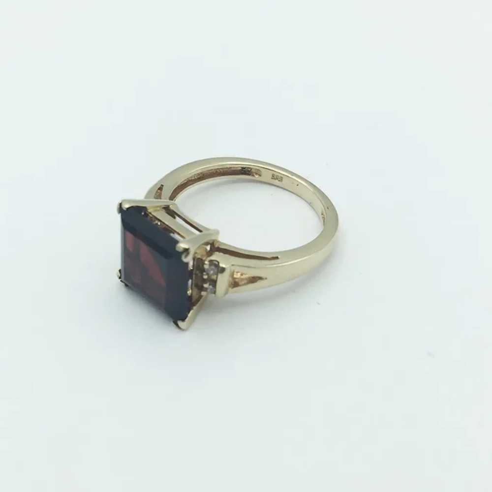 14K Garnet and Diamond Ring - image 4