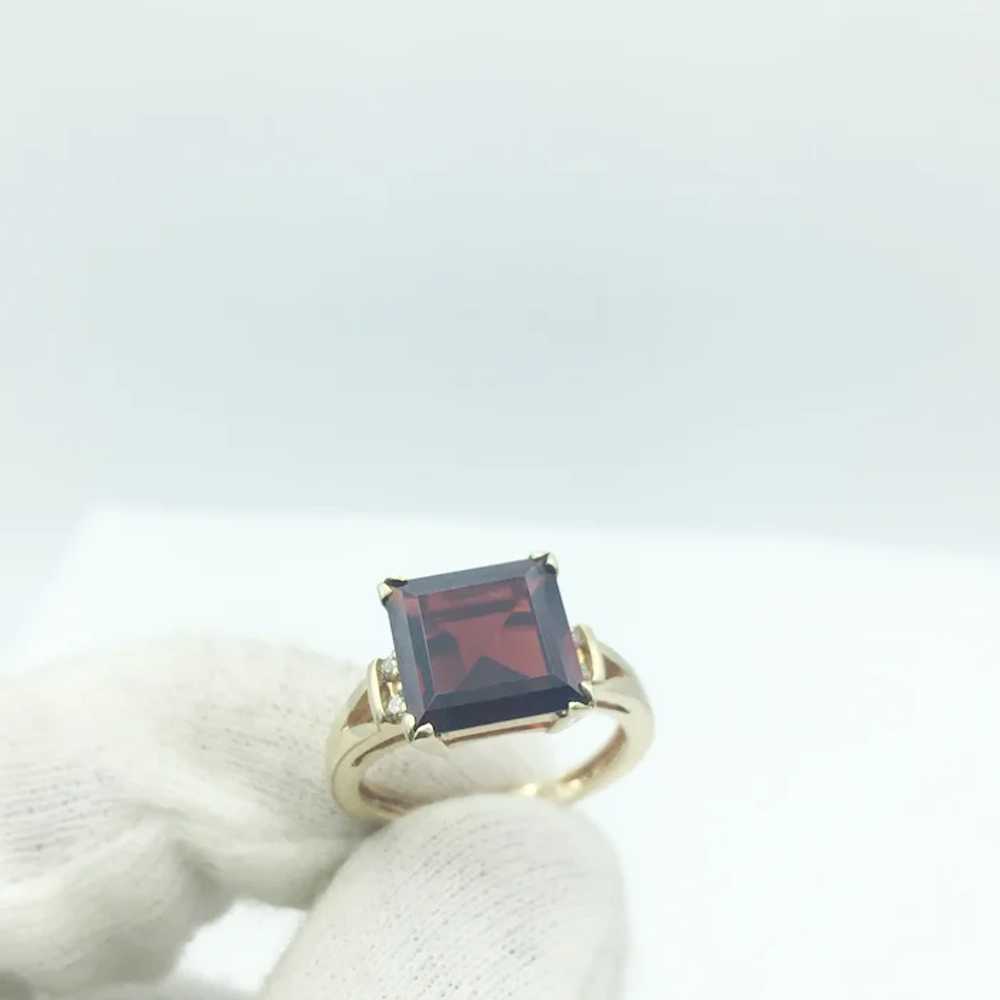 14K Garnet and Diamond Ring - image 6