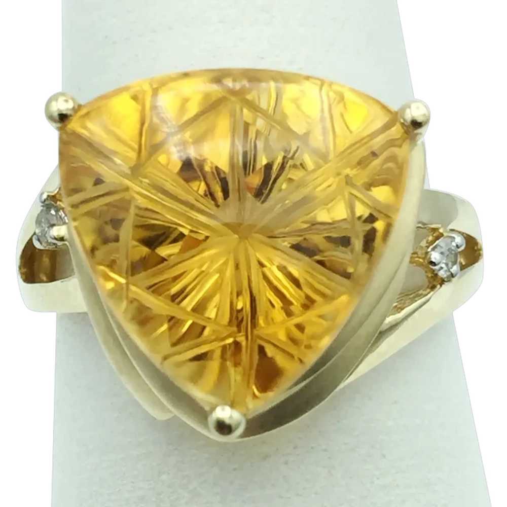 10K Citrine and Diamond Ring - image 1