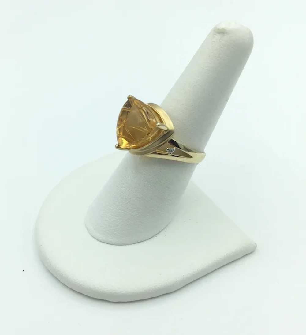 10K Citrine and Diamond Ring - image 3