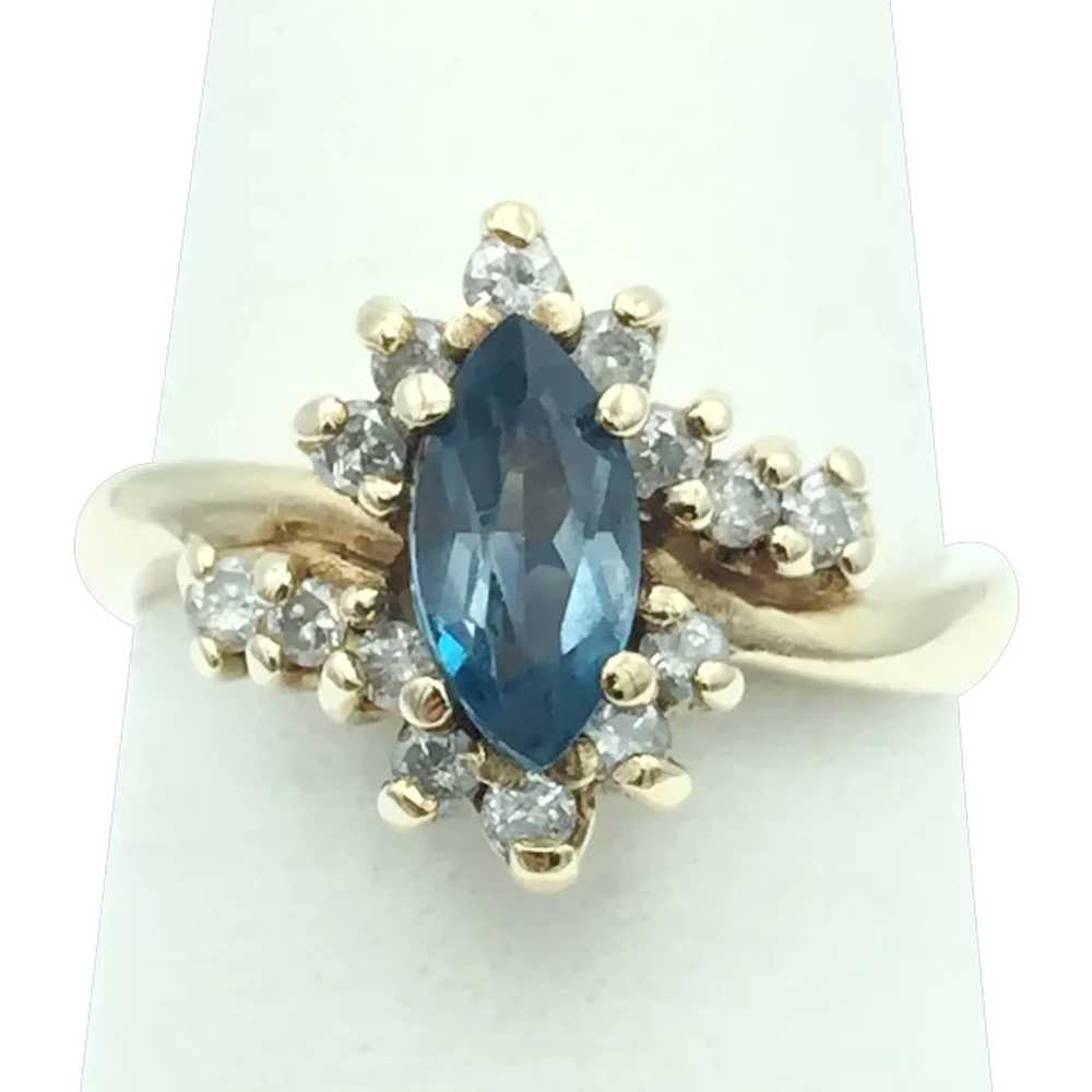 14K Topaz and Diamond ring - image 1