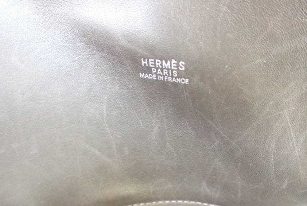 Hermes Hermes Black Dark Brown Leather Bolide 35c… - image 8