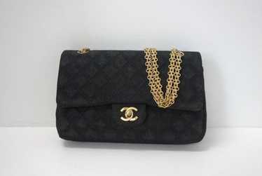 CHANEL Cotton Canvas Quilted Medium Chanel 19 Flap Black 1286887