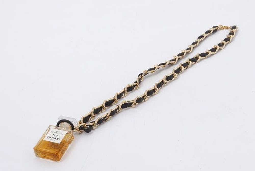 Chanel Chanel Gold-tone Perfume Bottle Charm Neck… - image 1