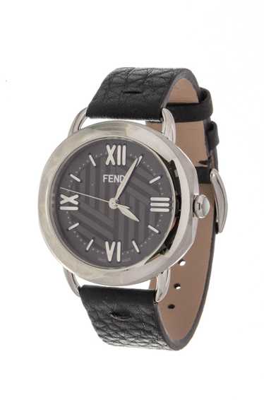 Fendi Fendi Black Leather Selleria Quartz Watch