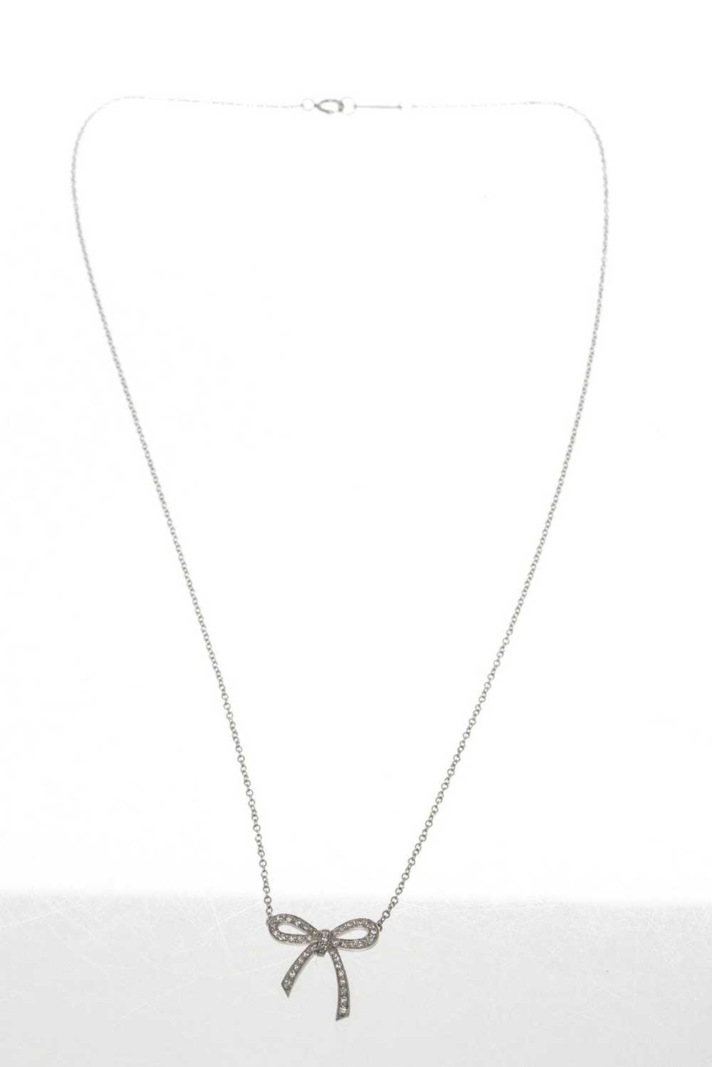 Tiffany & Co. Tiffany & Co. Silver Bow Pendant Ne… - image 1