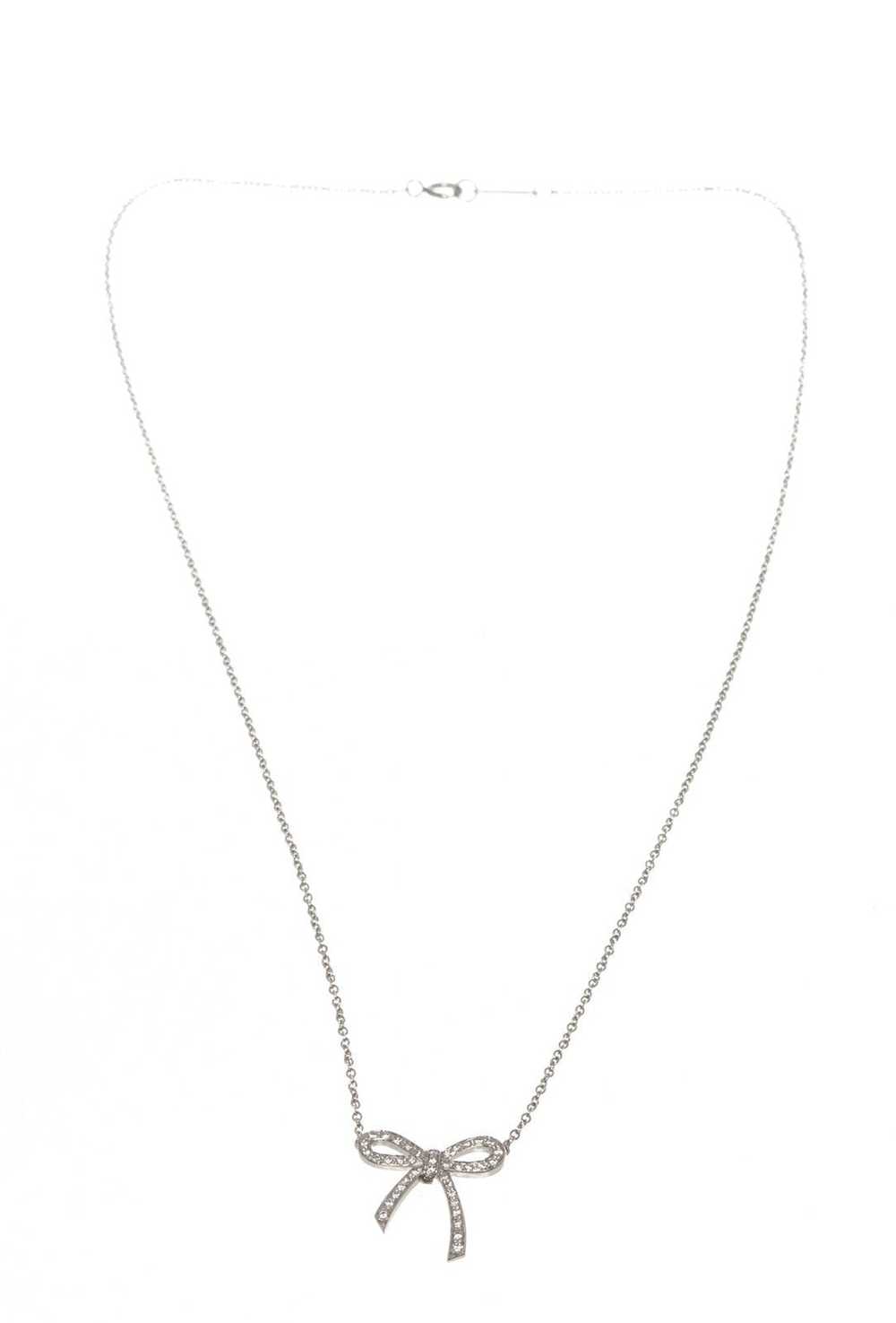 Tiffany & Co. Tiffany & Co. Silver Bow Pendant Ne… - image 2