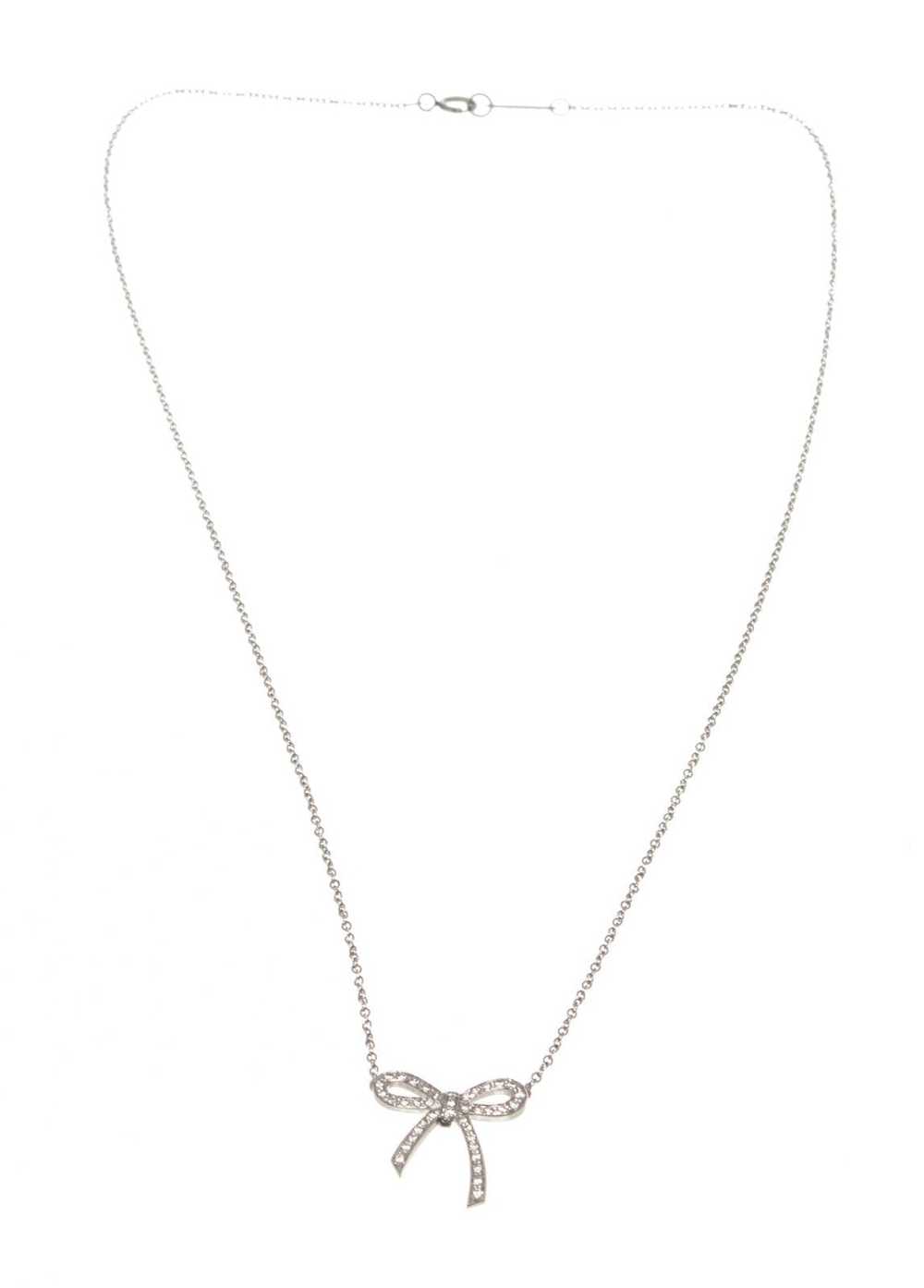 Tiffany & Co. Tiffany & Co. Silver Bow Pendant Ne… - image 3