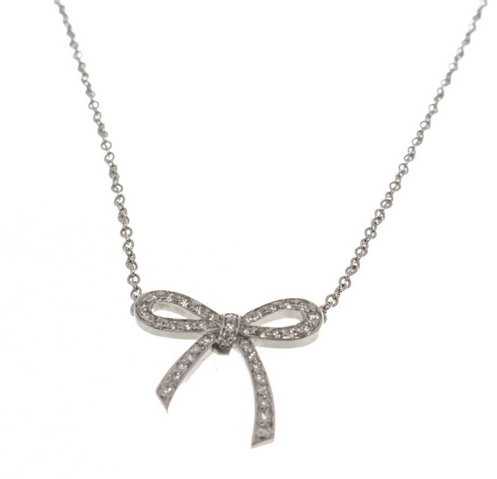 Tiffany & Co. Tiffany & Co. Silver Bow Pendant Ne… - image 4