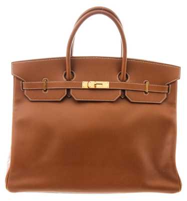 Hermes 35cm Rouge Casaque Clemence Leather Gold Plated Birkin Bag - Yoogi's  Closet