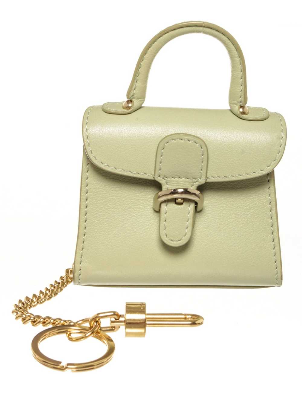 NINE JEWEL FROM DELVAUX MADAME CHARMS BAG STORM OSTRICH LEATHER KEY HOLDER  Blue ref.708475 - Joli Closet