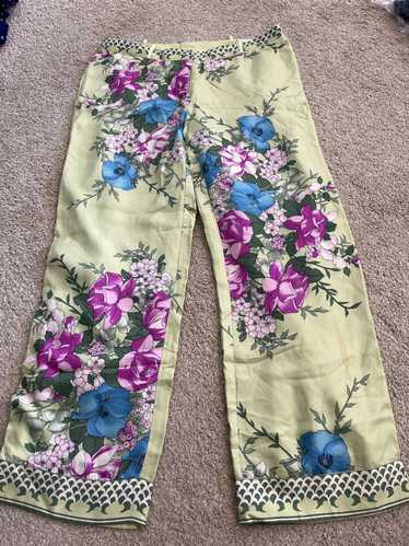 Designer Vintage Gorgeous silk floral pants by Ple
