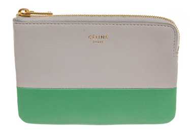 Celine Fluo Yellow/Grey Lambskin Leather Solo Coin and Card Purse