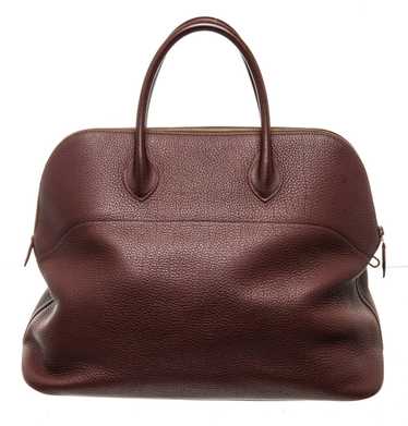 HERMES Bolide 35 Hand Bag Toile H Leather Canvas Brown Made In France  694RG054