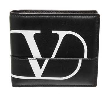 Valentino Valentino Black Leather Logo Print Bifo… - image 1