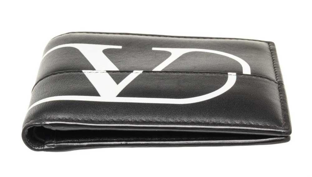 Valentino Valentino Black Leather Logo Print Bifo… - image 4