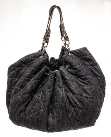 Chanel Black Tweed and Leather Coco Pleats Hobo Chanel