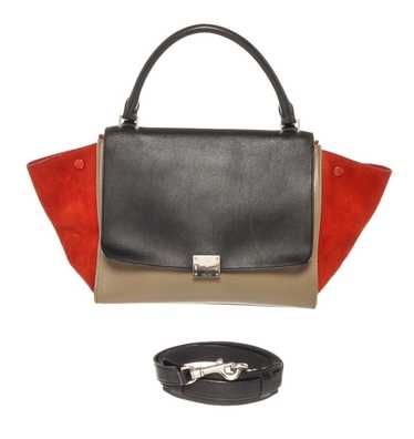 Stunning vintage CELINE Paris tan leather chain link shoulder bag purse two  way