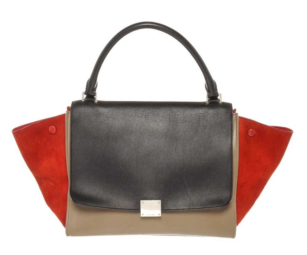 Celine Celine Black Red Multicolor Leather Trapez… - image 2