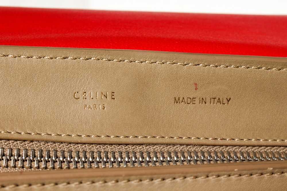 Celine Celine Black Red Multicolor Leather Trapez… - image 7