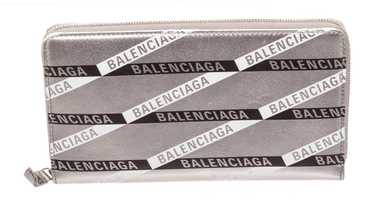 Balenciaga Balenciaga Silver Leather Zippy Wallet - image 1