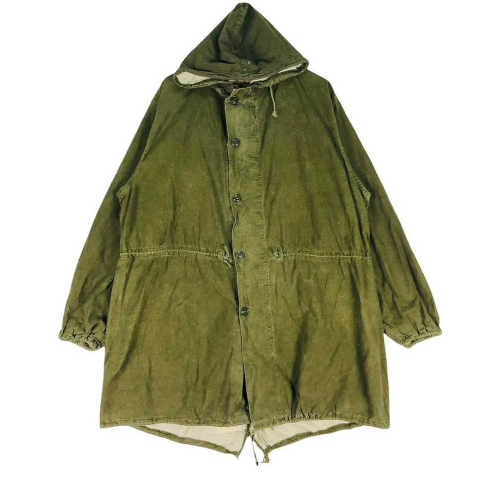 Military × Us Issue × Vintage Fishtail Army Hoodi… - image 1