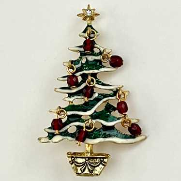 2000 Avon Holiday Ornament Tree Brooch - image 1