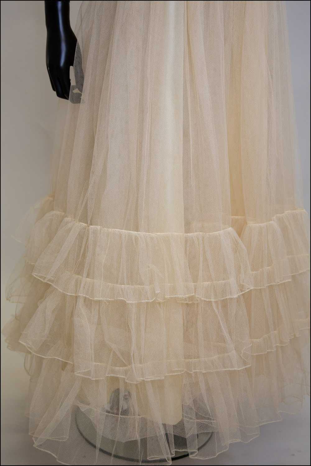 Vintage 1930s Champagne Tulle Gown - image 3