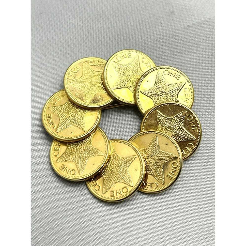 Vintage Vintage USA One Cent Coin Wreath Brooch P… - image 1