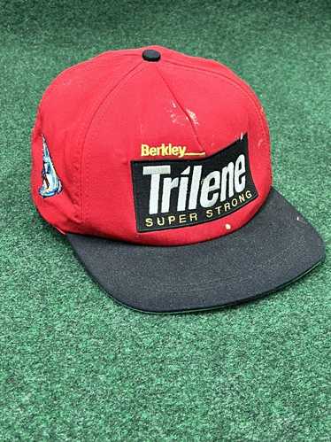 Vintage Berkley Trilene Snapback Mesh Trucker Hat Cap Red Made in USA  Fishing