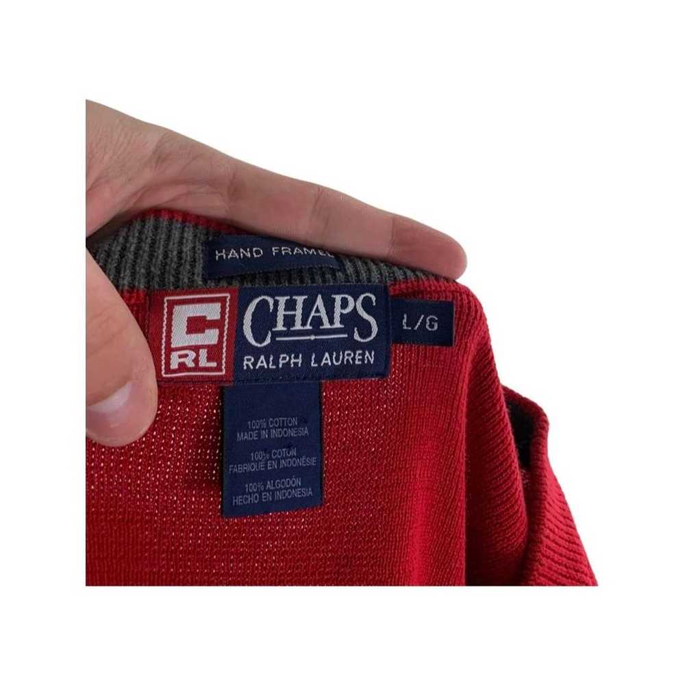 Chaps Vintage 90s Chaps Baggy Red Sweater - image 4