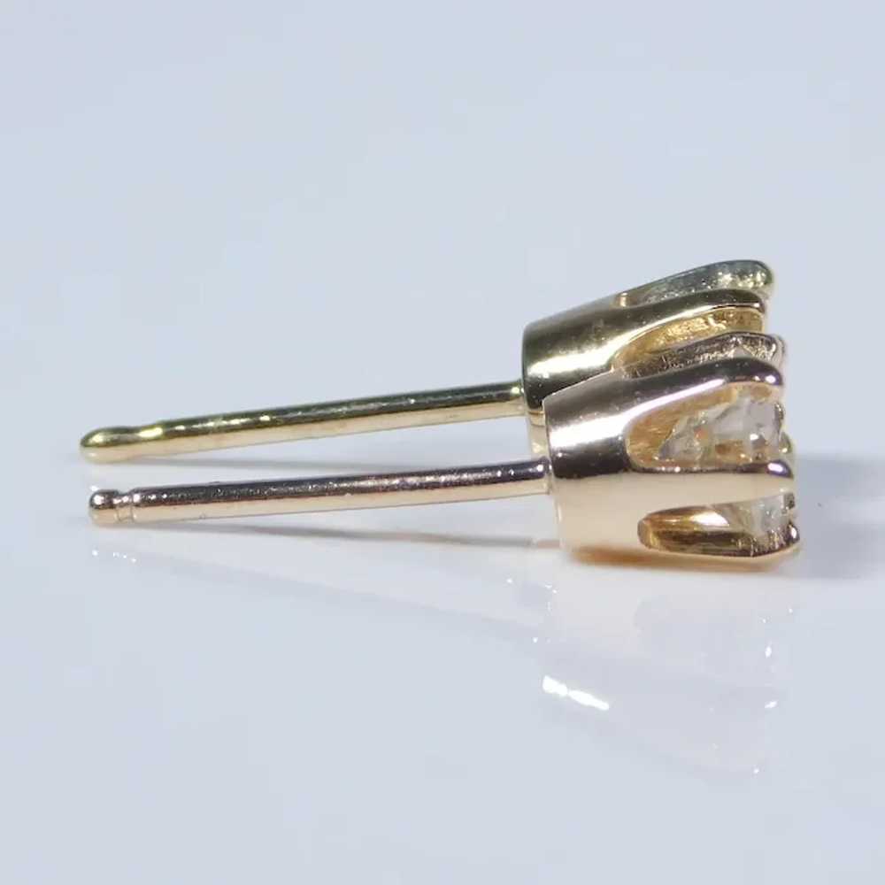 Glistening .56ctw Diamond Solitaire Stud Earrings… - image 3