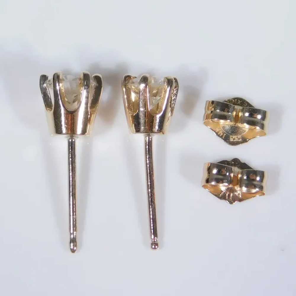 Glistening .56ctw Diamond Solitaire Stud Earrings… - image 4