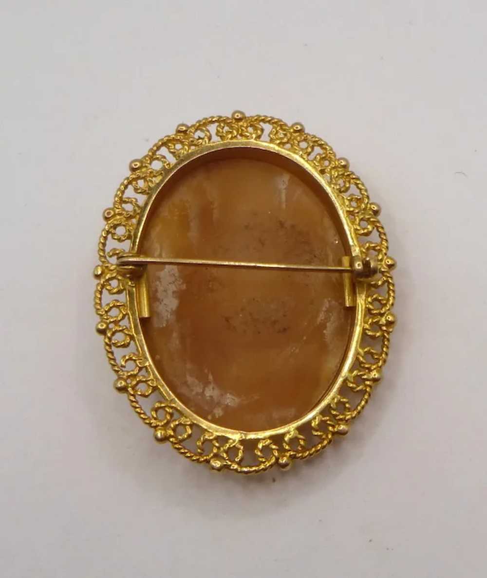 Antique 9 K Gold Cameo Pin - image 9