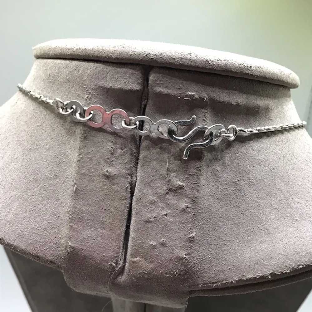 Vintage Elegant CZ Necklace Silver Tone Formal Si… - image 7