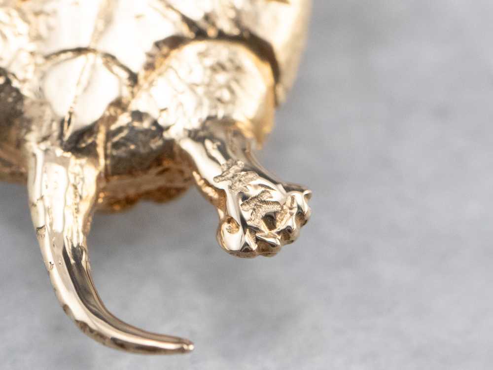 Vintage Gold Turtle Charm Pendant - image 6