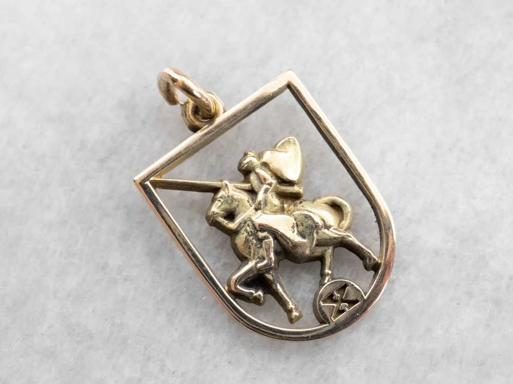 Jousting Knight Gold Charm - image 1