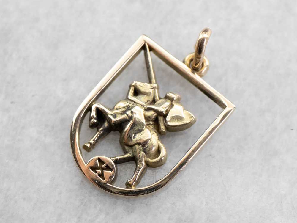 Jousting Knight Gold Charm - image 2