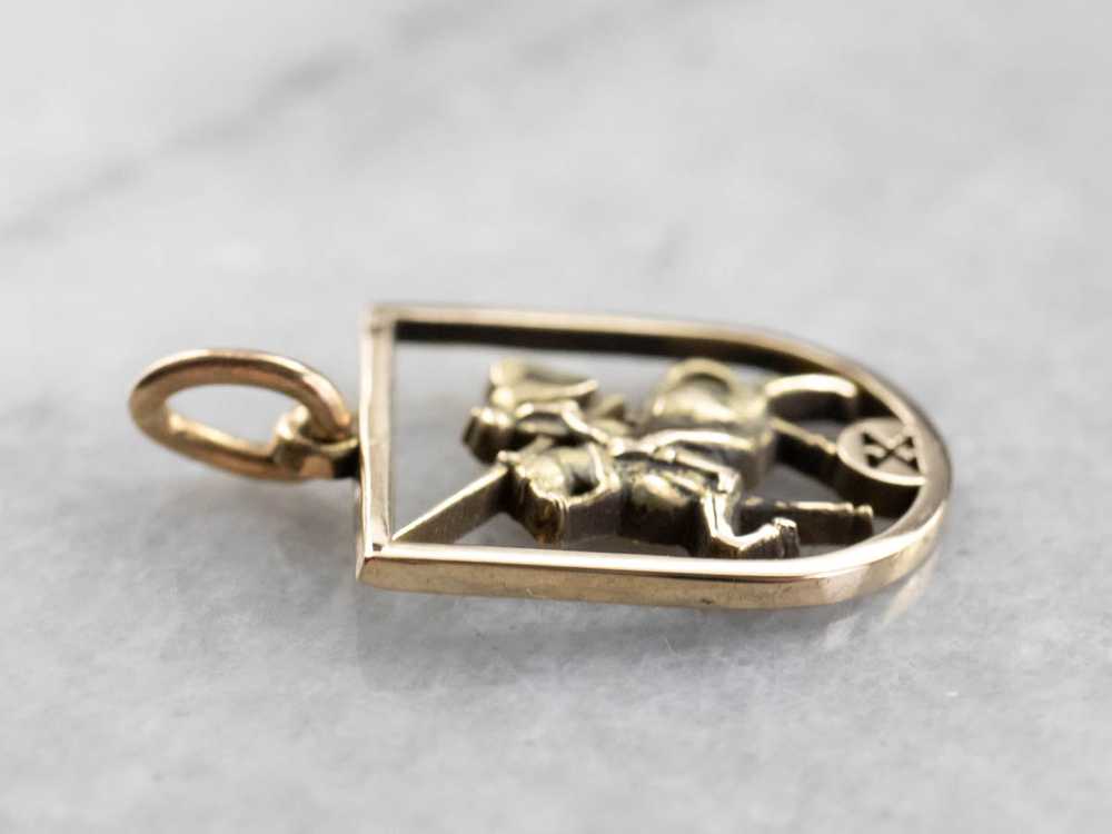 Jousting Knight Gold Charm - image 4