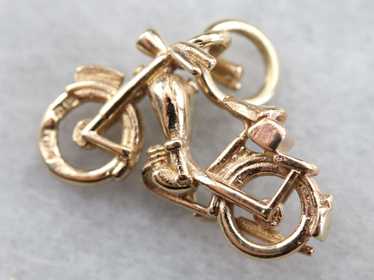 Gold Motorcycle Charm - image 1