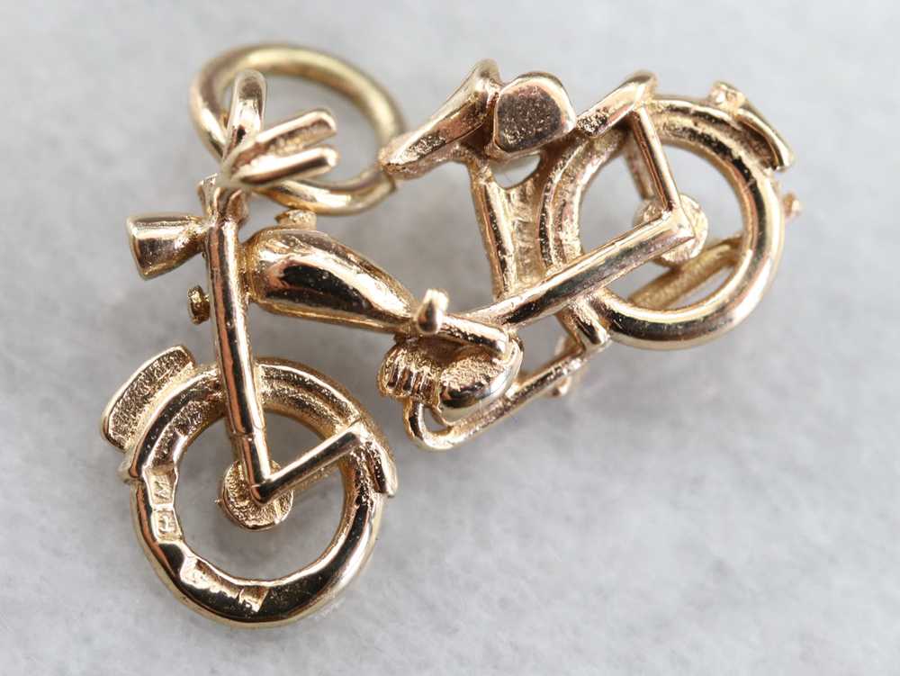 Gold Motorcycle Charm - image 3