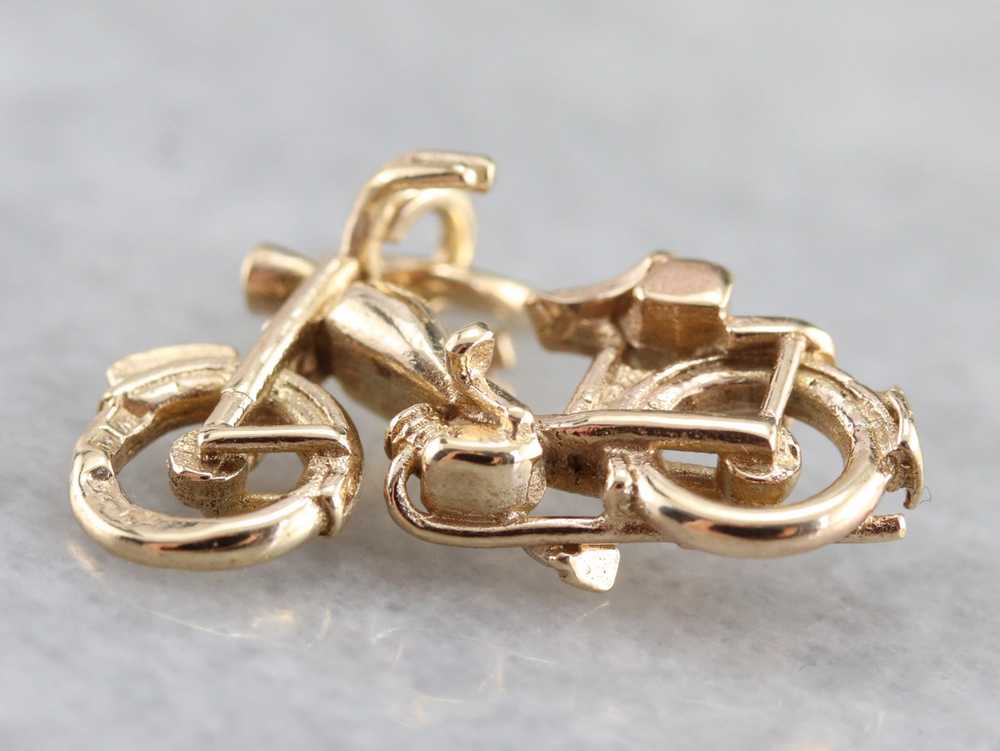 Gold Motorcycle Charm - image 4