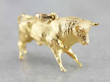 Detailed Gold Bull Charm or Pendant - image 1
