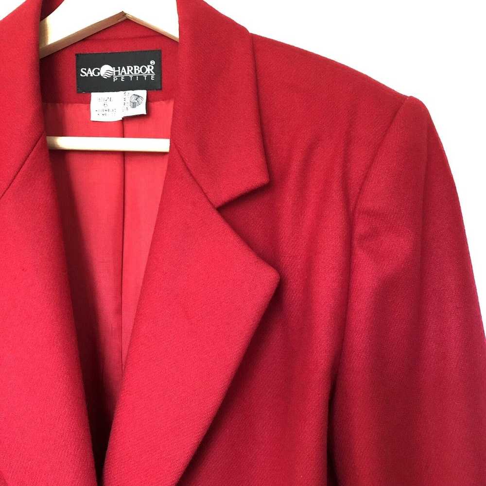 Vintage Vintage SAG HARBOR Blazer Red Jacket 100%… - image 3