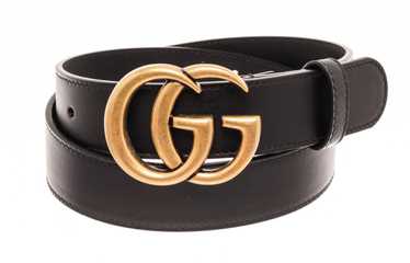 Gucci Gucci Black Calfskin Marmont GG Belt - image 1