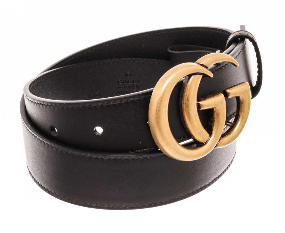 Gucci Gucci Black Calfskin Marmont GG Belt - image 2
