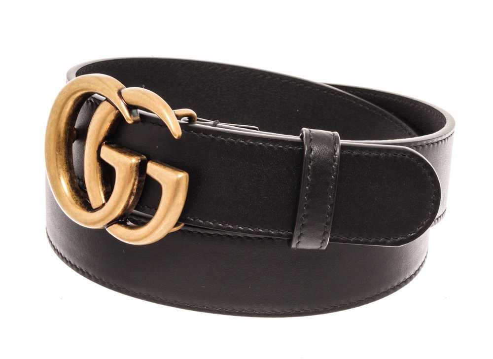 Gucci Gucci Black Calfskin Marmont GG Belt - image 4